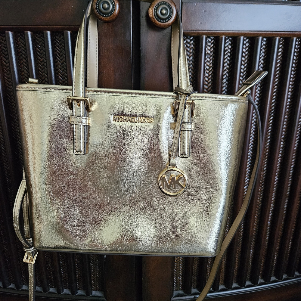 Michael Kors Gold Jet Set Mini Tote